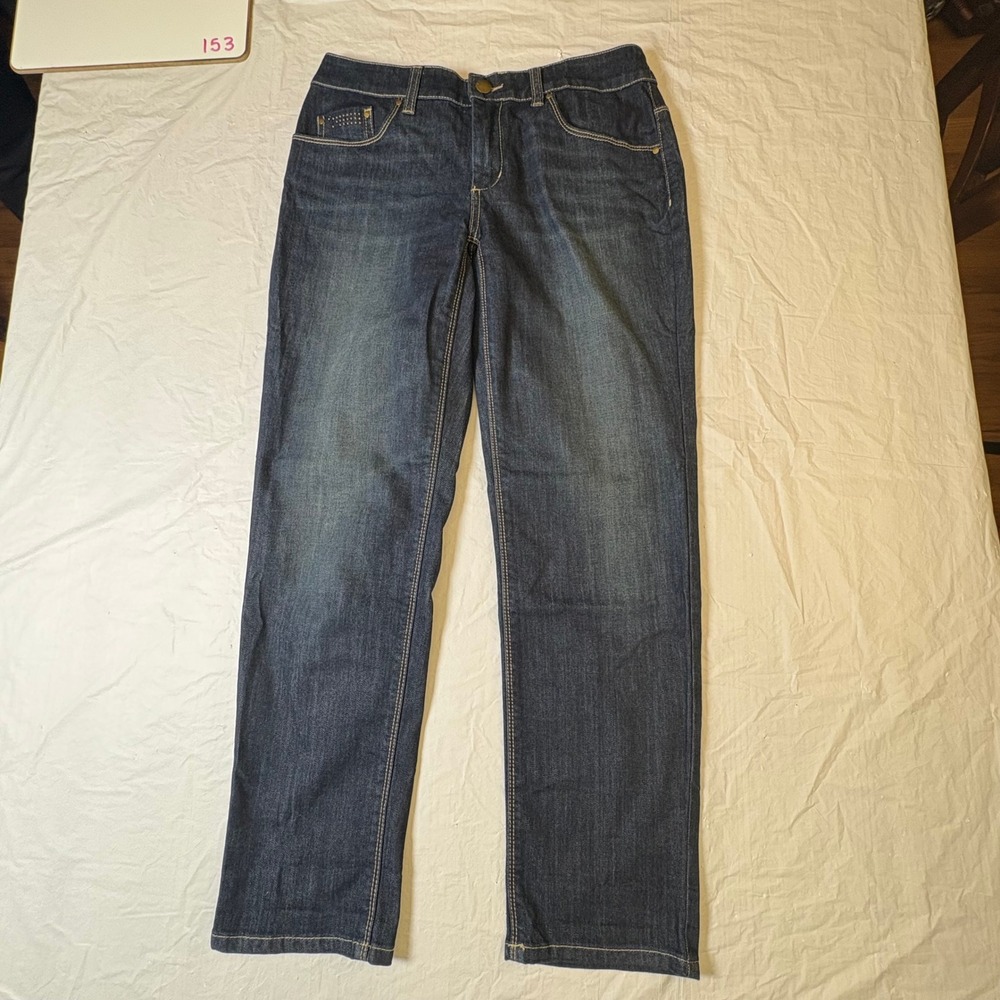 Chicos Platinum Jeans Women's Size 00 Dark Wash‎ Straight Leg Ultimate Fit